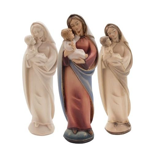 4betterdays.com NATURlich leben! Madonna der Liebe mit Kind | Massivholz Figur | 3X gebeizt | Höhe 16 cm | Made in Südtirol - Image 1