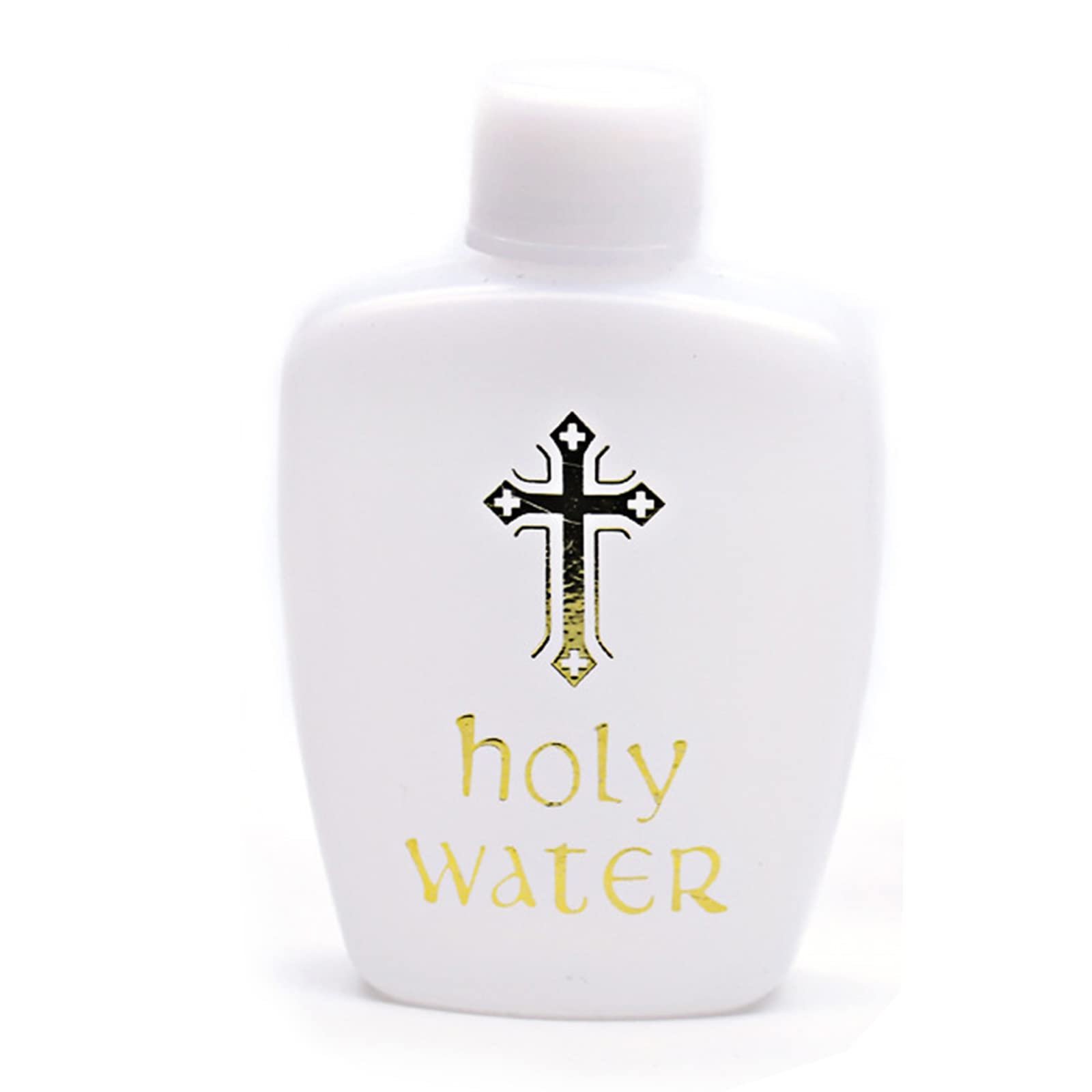 60ml katholische Flasche Lourdes Wasserflasche Leere Heilige Wasser Flasche Katholische Reise Größe Gold für Kreuz hält Container katholischen Flaschenöffner - Image 1