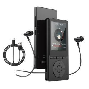 64GB MP3 Player Bluetooth 5.3, MP3 Player mit Lautsprecher, Musikwiedergabe, Sprachrekorder, E-Book, HiFi-Sound, Kopfhörer, MP3-Player Ideal für Sport, Support 128GB TF Card, Schwarz - Image 1