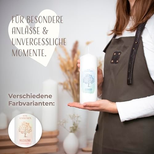 AMARI ® Kommunionkerze Personalisiert Baum des Lebens (002.08.01) H:20cm/⌀:7cm - Für Junge/Mädchen - Selbst Gestalten - Image 6