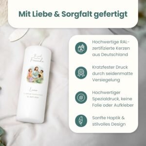 AMARI ® Kommunionkerze personalisiert "Jesus" H:20cm/⌀:7cm - Personalisierte Kommunionkerze für Jungen & Mädchen – Kerze zur Kommunion selbst gestalten - Image 10
