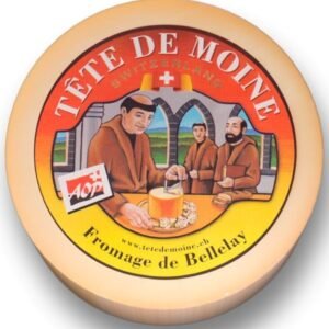 AOC Tete de Moine Schweizer Mönchkopf Käse Halber Laib ca. 400 g mit Kühlbox-Versand - Image 1