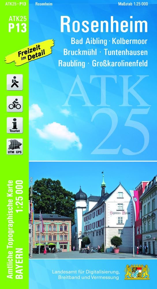 ATK25-P13 Rosenheim (Amtliche Topographische Karte 1:25000): Bad Aibling, Kolbermoor, Bruckmühl, Tuntenhausen, Raubling, Großkarolinenfeld (ATK25 Amtliche Topographische Karte 1:25000 Bayern) - Image 1