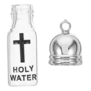Abaodam Wiederbefüllbarer Weihwasserbehälter aus Glas mit Kreuzdesign Kleiner Robuster Behälter für Christliche Taufe und Elegante Osterdekoration - Image 1