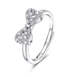 Adramata Ring Silber 925 Damen Verstellbar Silberringe für Damen Stapelbare Infinity Kreuz Ringe Frauen Glänzend Silber Verlobungsring Eheringe Engagement Ring Geschenke für Frauen - Image 1