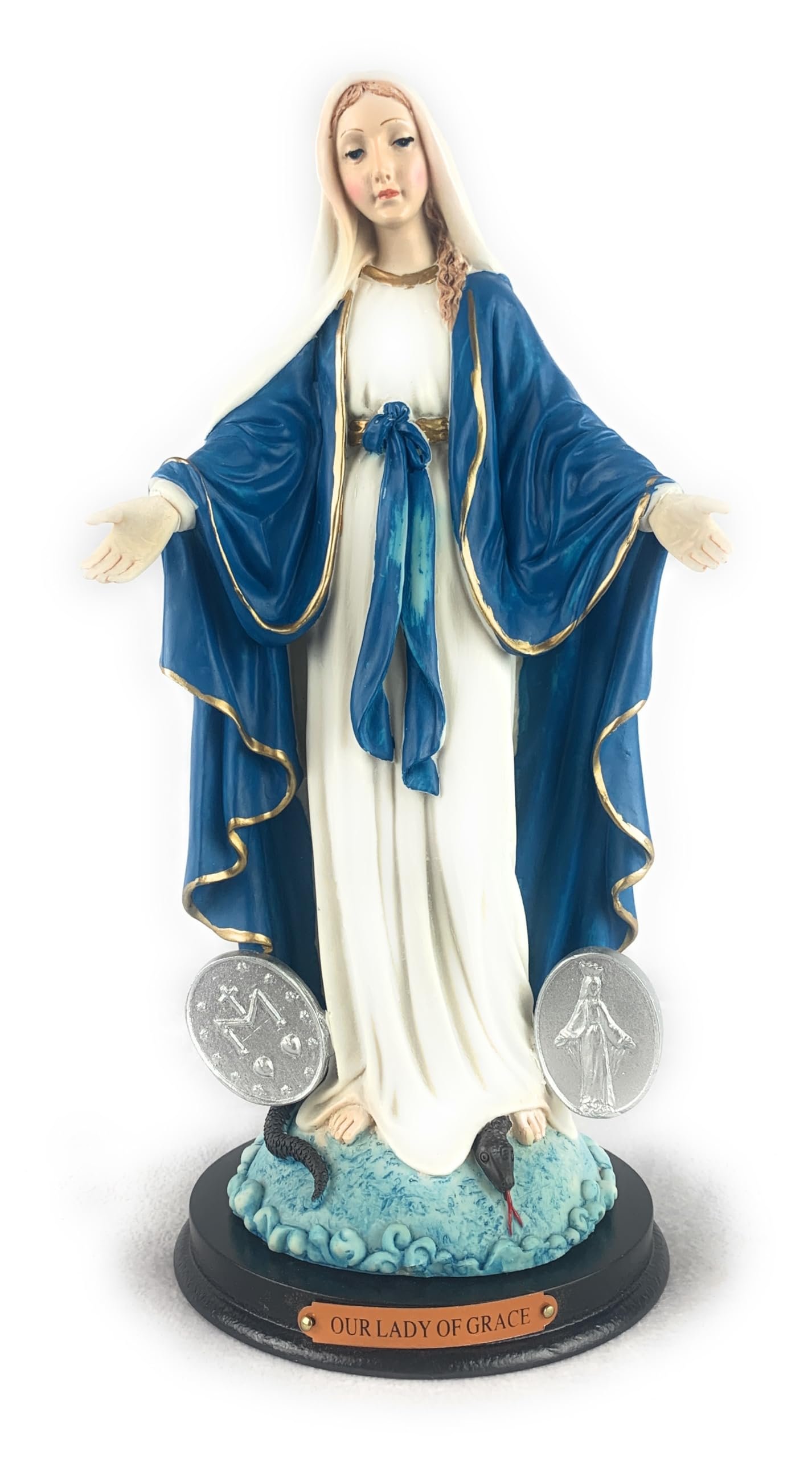Ain't it Nice Jungfrau Maria Statue Our Lady of Grace, religiöse Figur, christliches Geschenk für Frauen, Virgen De Guadalupe, katholische Geschenke, Dekoration, groß, 14 cm (Länge) 12 cm (Breite) 30 - Image 1