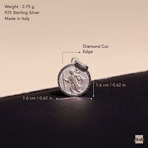 Amberta 925 Sterling Silber Medaille - Anhänger mit dem Heiligen Christophorus - Religiöser Beschützer Talisman - Münze für Frauen und Männer - Image 10