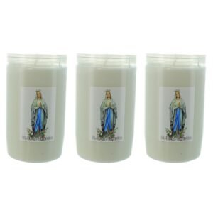 Andachtskerze 3 Tage Notre Dame de Lourdes – Christliche Kerze – christliche Kult aus pflanzlichem Wachs - Image 1