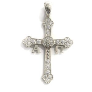 Anhänger "Cuz de Asturien" aus Sterlingsilber und Zirkonia. Das Kreuz des Sieges wurde zum Wappenemblem des Fürstentums Asturien, Silber - Image 1