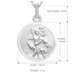 Anhänger "Heiliger Christophorus" aus Sterlingsilber, mit Kette in 45,7 cm Länge und Geschenk-Box - Image 10