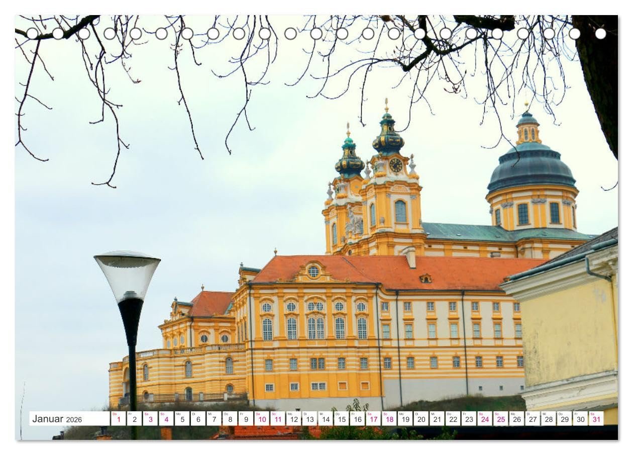 Ansichten vom Stift in Melk (Tischkalender 2026 DIN A5 quer), CALVENDO Monatskalender: Stift Melk, ein architektonischer Höhepunkt in der Wachau (CALVENDO Orte) - Image 4
