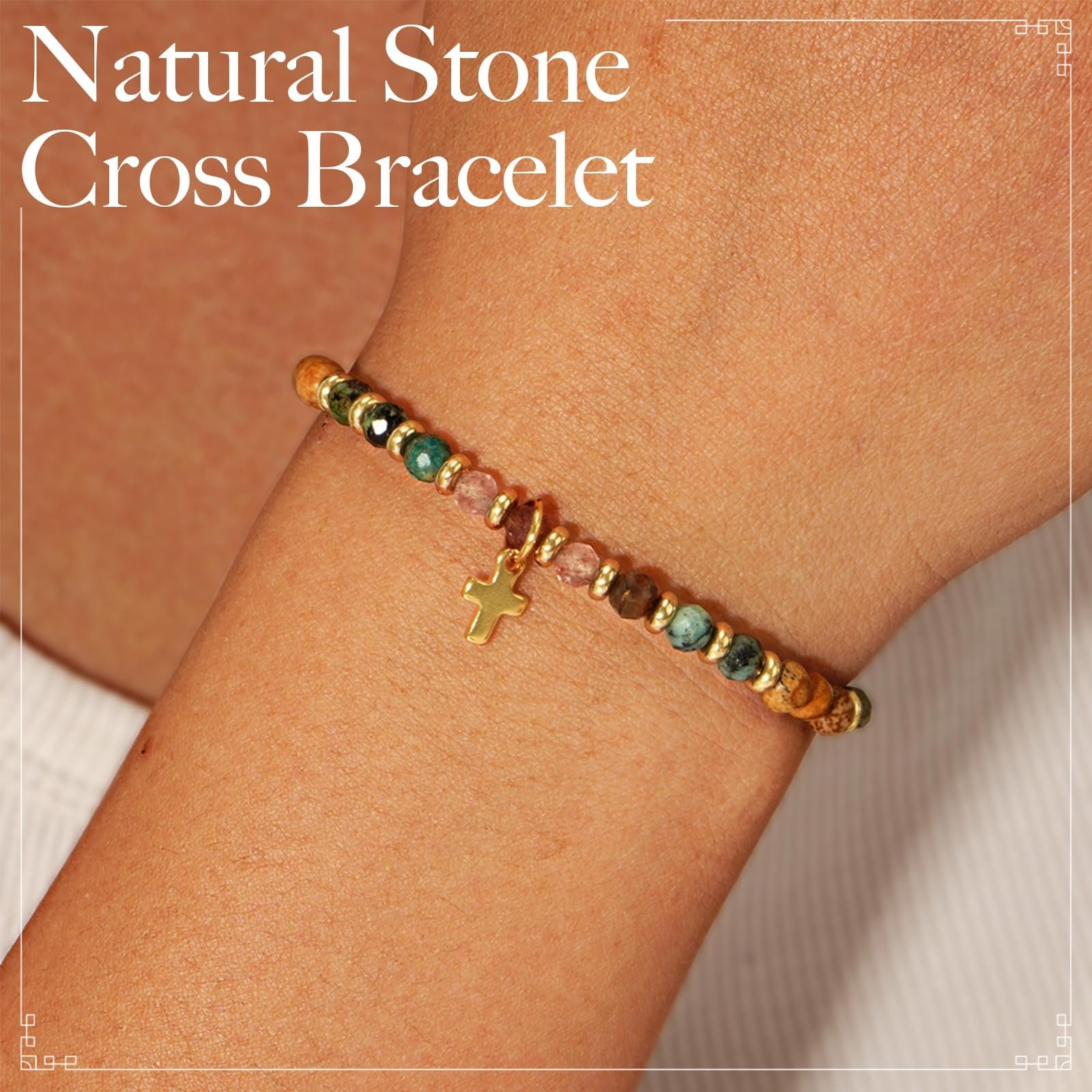Asseourc Christliche Geschenke für Frauen, Kreuz Armband Damen - Geschenke für Frauen, Beste Freundin, Schwester, Mädchen, BFF zum Weihnachten Geburtstag, Taufgeschenke für Mädchen - Image 4