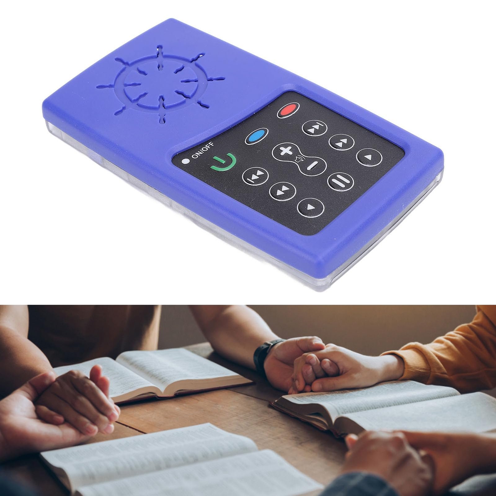 Audio-Bibel-Player, Bibel-Hörbuch-Player auf Italienisch, Unterstützt Smart Memory Point Reading, Mehrere Sprachen, Solarbetrieben, für Senioren, Kinder, Blinde (Blue) - Image 2