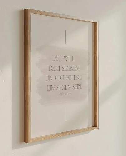 AusGlaubenLeben®, Ich will dich segnen, Christliches Poster, Bibelvers, Christliche Bilder, Jesus Bild, Wohnzimmer Deko, Tischdeko, Taufgeschenk, Schlichte Wanddeko, Glaube Liebe Hoffnung (A4) - Image 2