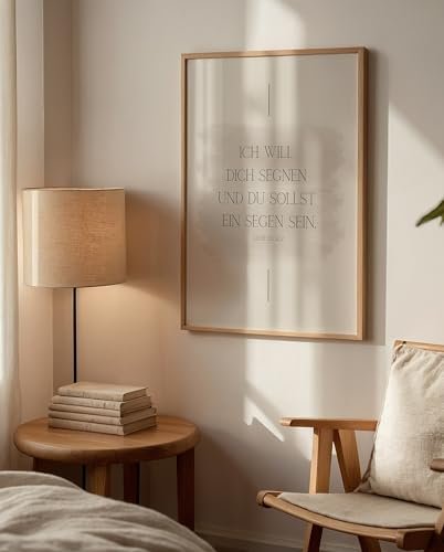 AusGlaubenLeben®, Ich will dich segnen, Christliches Poster, Bibelvers, Christliche Bilder, Jesus Bild, Wohnzimmer Deko, Tischdeko, Taufgeschenk, Schlichte Wanddeko, Glaube Liebe Hoffnung (A4) - Image 3