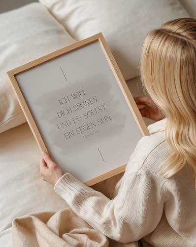 AusGlaubenLeben®, Ich will dich segnen, Christliches Poster, Bibelvers, Christliche Bilder, Jesus Bild, Wohnzimmer Deko, Tischdeko, Taufgeschenk, Schlichte Wanddeko, Glaube Liebe Hoffnung (A4) - Image 4