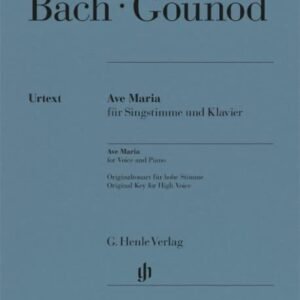 Ave Maria (Johann Sebastian Bach); Hohe Singstimme und Klavier: Besetzung: Singstimme und Klavier (G. Henle Urtext-Ausgabe) - Image 1