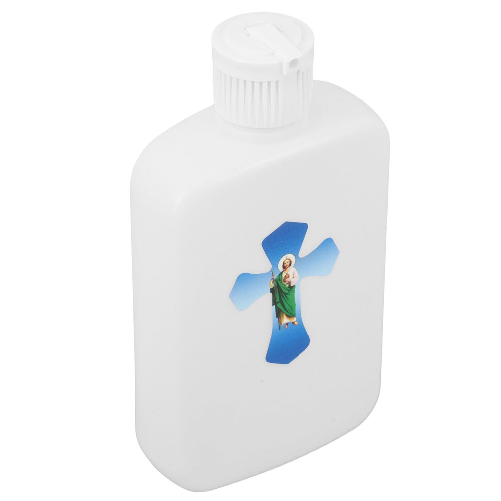 BAZEITFLOW Weihwasserflasche Kunststoff mit Goldenem Kreuz Nachfüllbarer Weihwasserbehälter Mittelgroß Religiöses Dekor für Taufe und Gebet Zuhause - Image 1