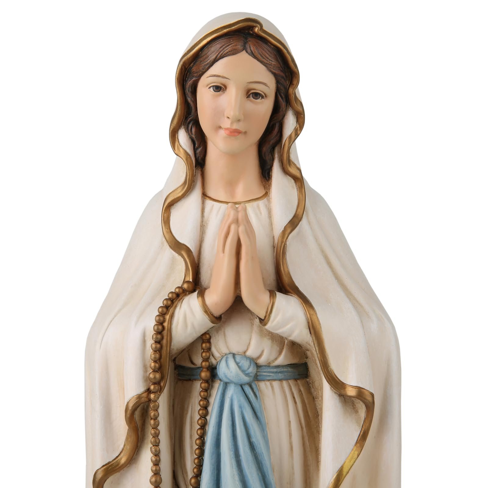BC BUILDCLASSIC BC katholische Statue Unserer Lieben Frau von Lourdes, gesegnete Jungfrau Maria, religiöses Geschenk für Heimdekoration, 37,8 cm hoch, Renaissance-Skulptur, handgefertigt von - Image 2