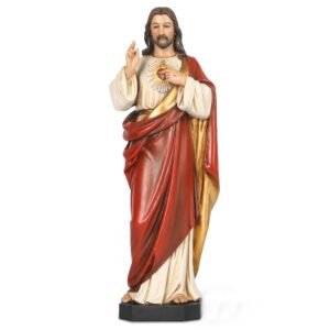 BC Statue Heiliges Herz Jesus, katholische Figur, religiöses Geschenk, 37,5 cm hoch, handgefertigt von Buildclassic - Image 1