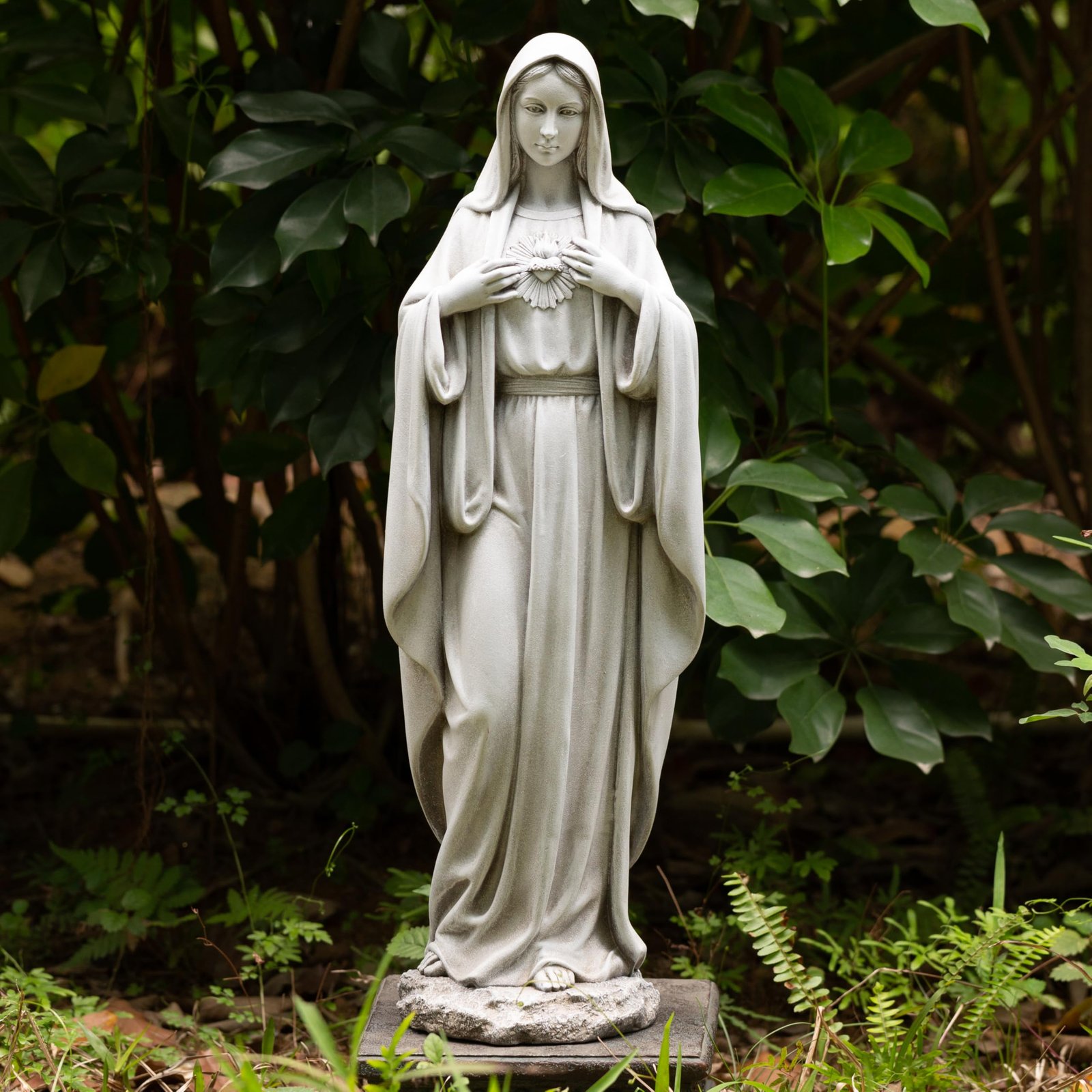 BC Statue Unbeflecktes Herz der Jungfrau Maria, 62,2 cm hoch, Heilige Mutter, Statue für Garten, Mutter Maria, Dekoration für Außenbereich, Hof, Terrasse, Rasen, Flur, religiöses Geschenk - Image 1