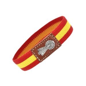 BDM Damen- und Herrenarmband aus maricoblauem Stoff mit der Virgen del Pilar und der spanischen Flagge. - Image 1