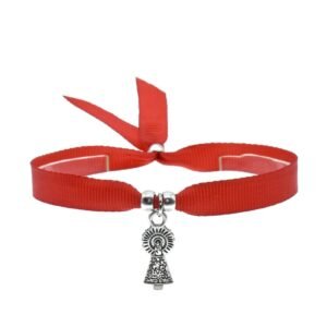 BDM Damen- und Herrenarmband aus rotem Stoff mit der Virgen del Pilar und der spanischen Flagge. - Image 1