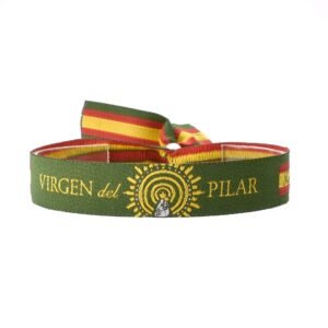 BDM Grünes Stoffarmband der Virgen del Pilar, Spanien, verstellbar für Damen und Herren. - Image 1