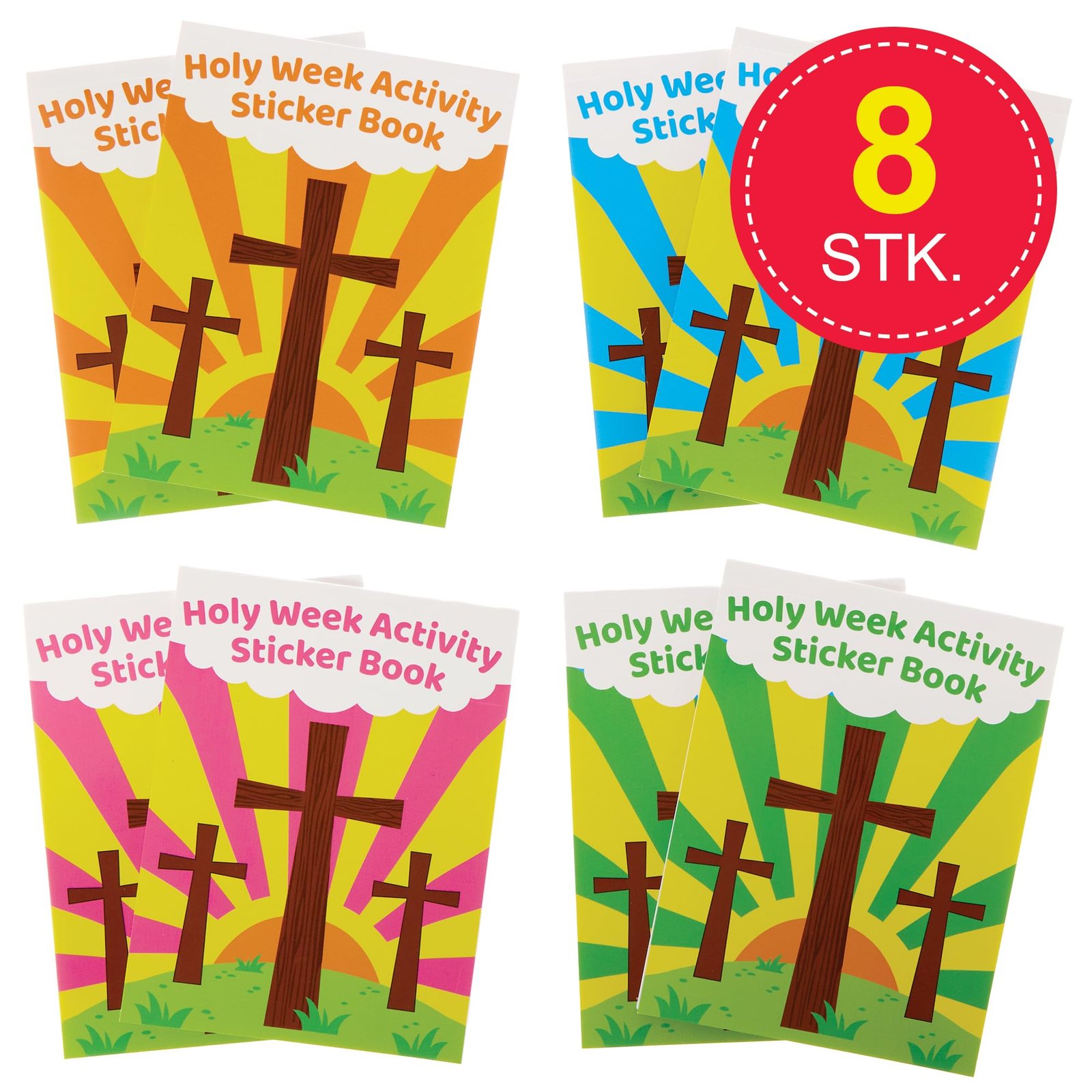 Baker Ross FX977 Aktivitätsbücher zur Heiligen Woche - Packung mit 8, Christliche Aufkleberbücher für Kinder - Image 2