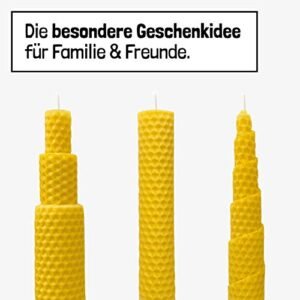 BeeCreative Bienenwachs-Kerzen Bastelset für 20 Kerzen, 100% reines Bienenwachs, Bienenwachskerzen selber machen mit Bienenwachsplatten - Image 10
