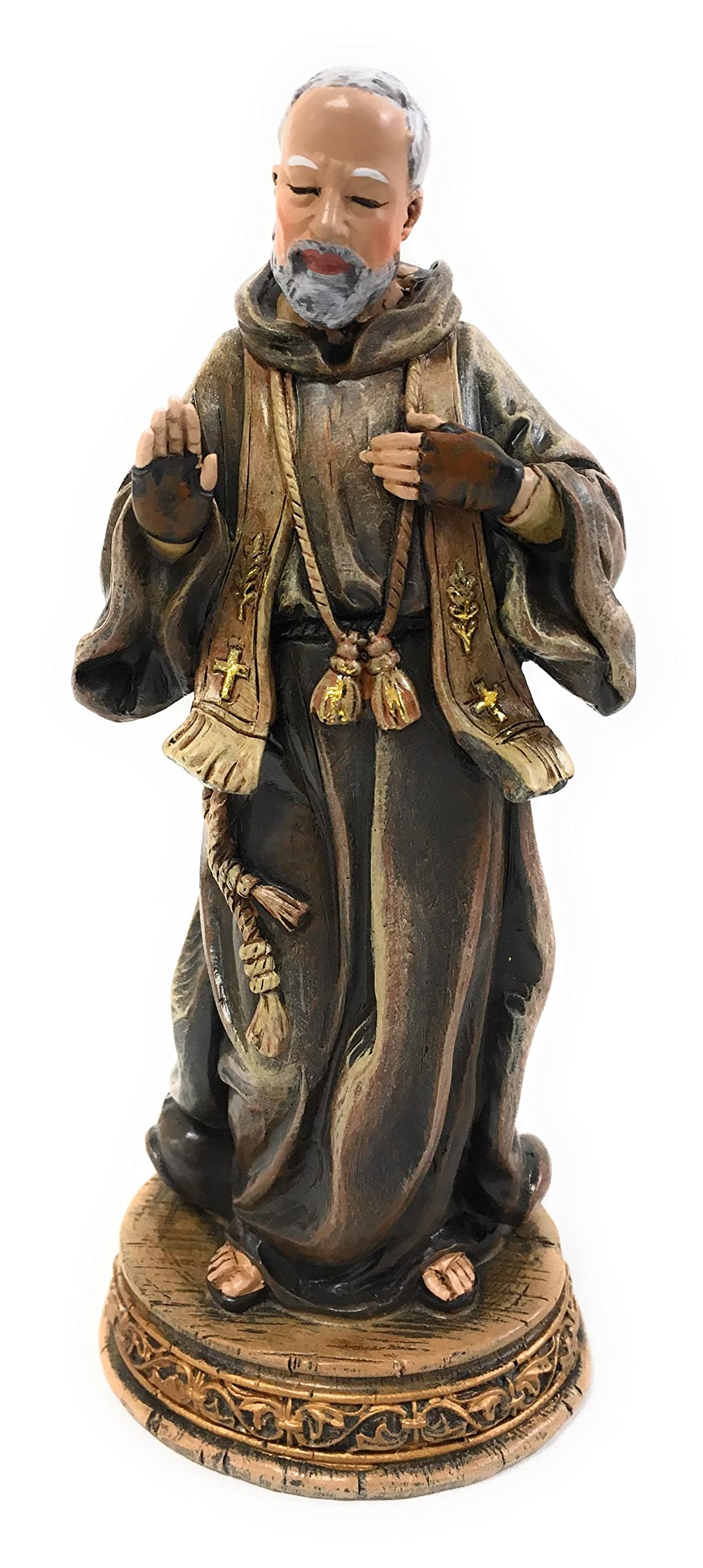 Bella Catholic Patron Saint St Padre Pio Statue, 6 1/4 Inch - Image 1