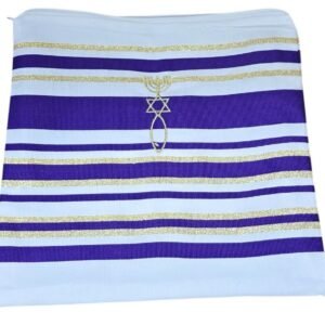 Bethlehem Gifts TM New Covenant Messianic Tallit Gebetsschal, 183 cm, 56 cm, Violett - Image 1