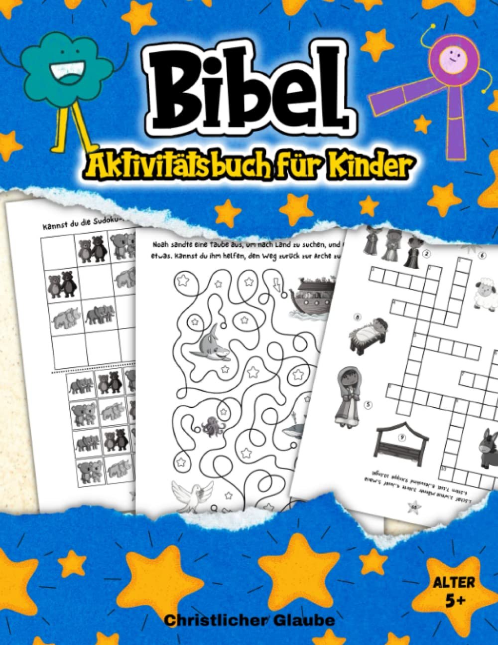 Bibel-Aktivitätsbuch für Kinder: Ein Biblisches Rätselbuch für Kinder ab 5 Jahren, das Labyrinthe, Finde den Unterschied, Ausmalen, Punkt-zu-Punkt und Vieles Mehr Enthält - Image 1