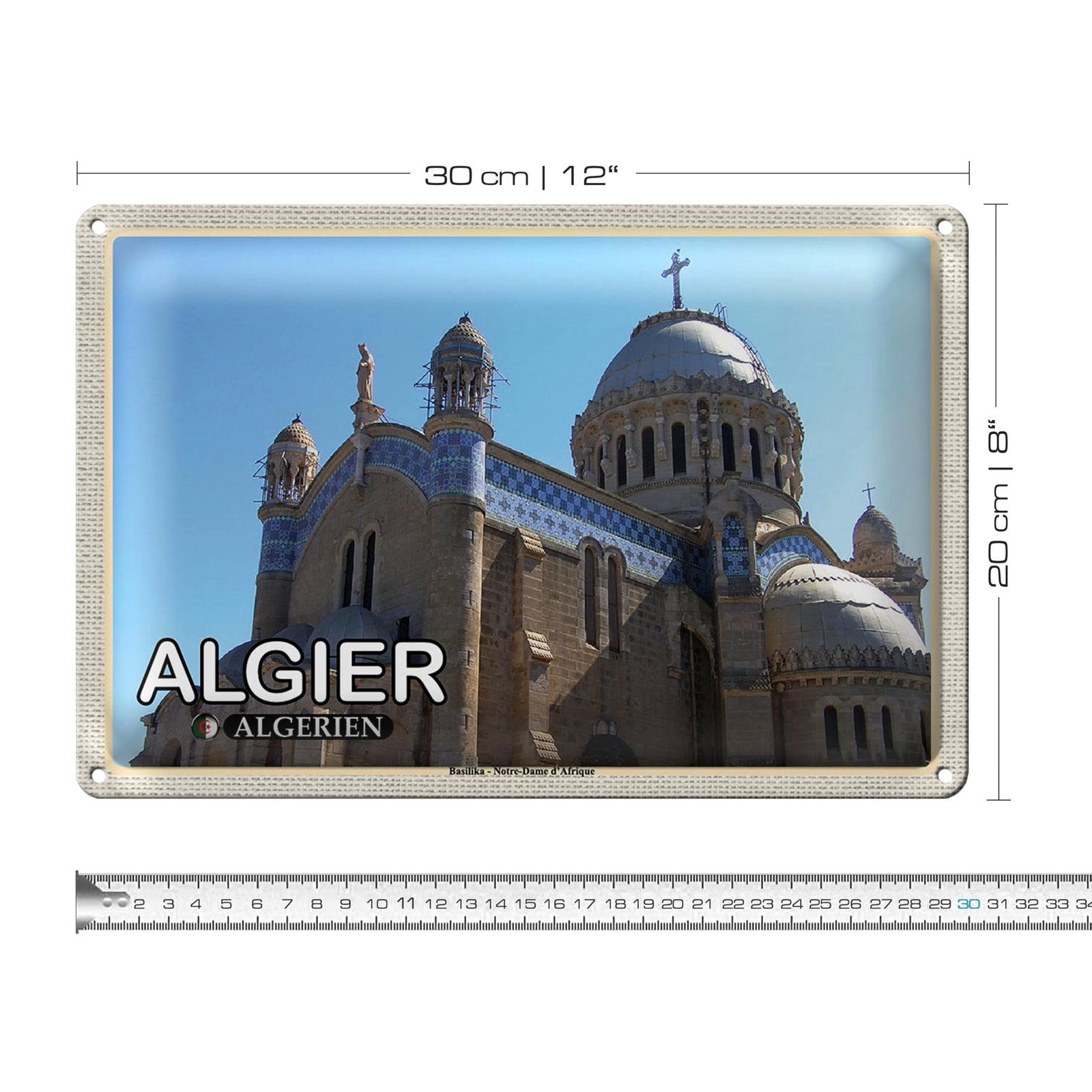 Blechschild | Algiers | Notre-Dame d'Afrique | Dekoration | 20 cm x 30 cm - Image 2