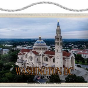 Blechschild mit Kordel 18 x 12 cm Washington DC USA Basilica National Shrine - Blechemma - Image 1