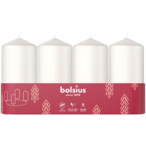 Bolsius - Adventszeit - Stumpenkerze - weiß - 10cm - 4-Pack - Dekorative Kerze - Mit natürlichem Pflanzenwachs - Ohne Palmöl - Image 1