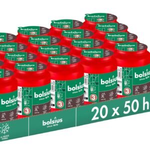 Bolsius Grablicht - Rot - 20 Stk. - Länge Brenndauer 2 Tage - Trauerkerze & Gedenkstätte Kerzen - Sauberes Abbrennen - Ohne Palmöl - Image 1