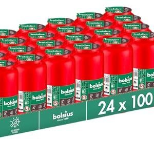 Bolsius Grablicht - Rot - 24 Stk. - Länge Brenndauer 4 Tage - Trauerkerze & Gedenkstätte Kerzen - Sauberes Abbrennen - Ohne Palmöl - Image 1
