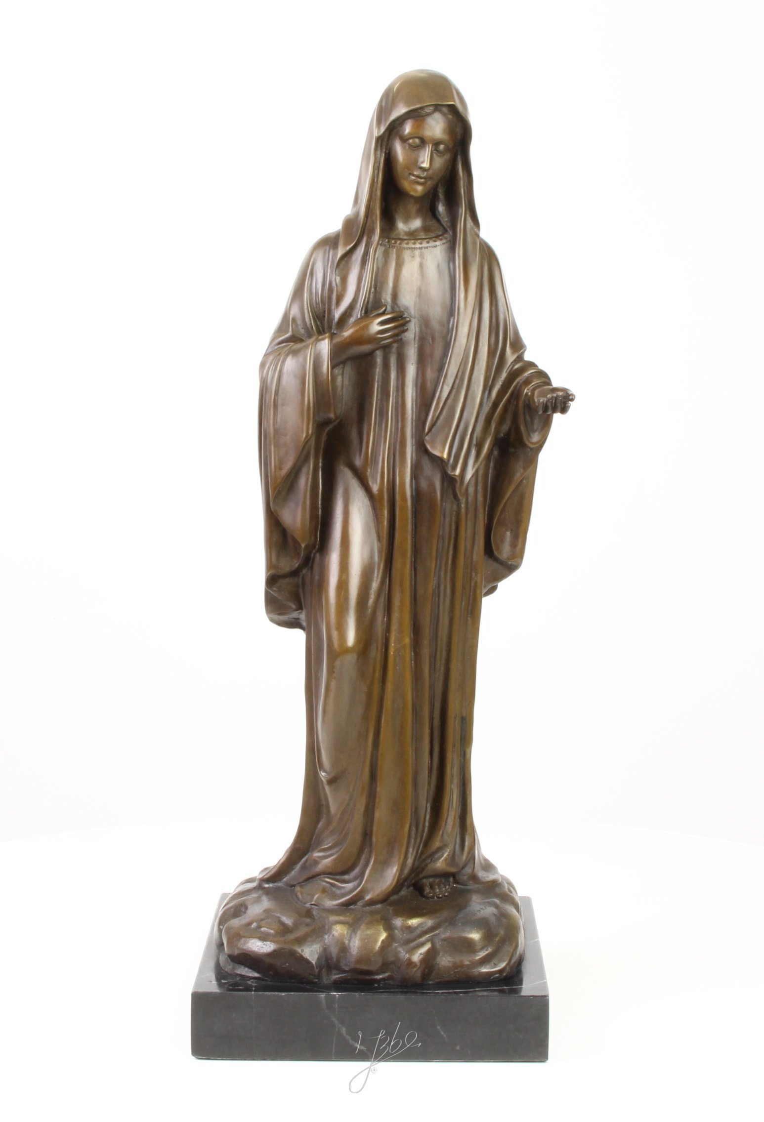 Bronzefigur Bronze Statue Skulptur Madonna Maria Virgen Muttergottes H 58,1 cm - Image 1