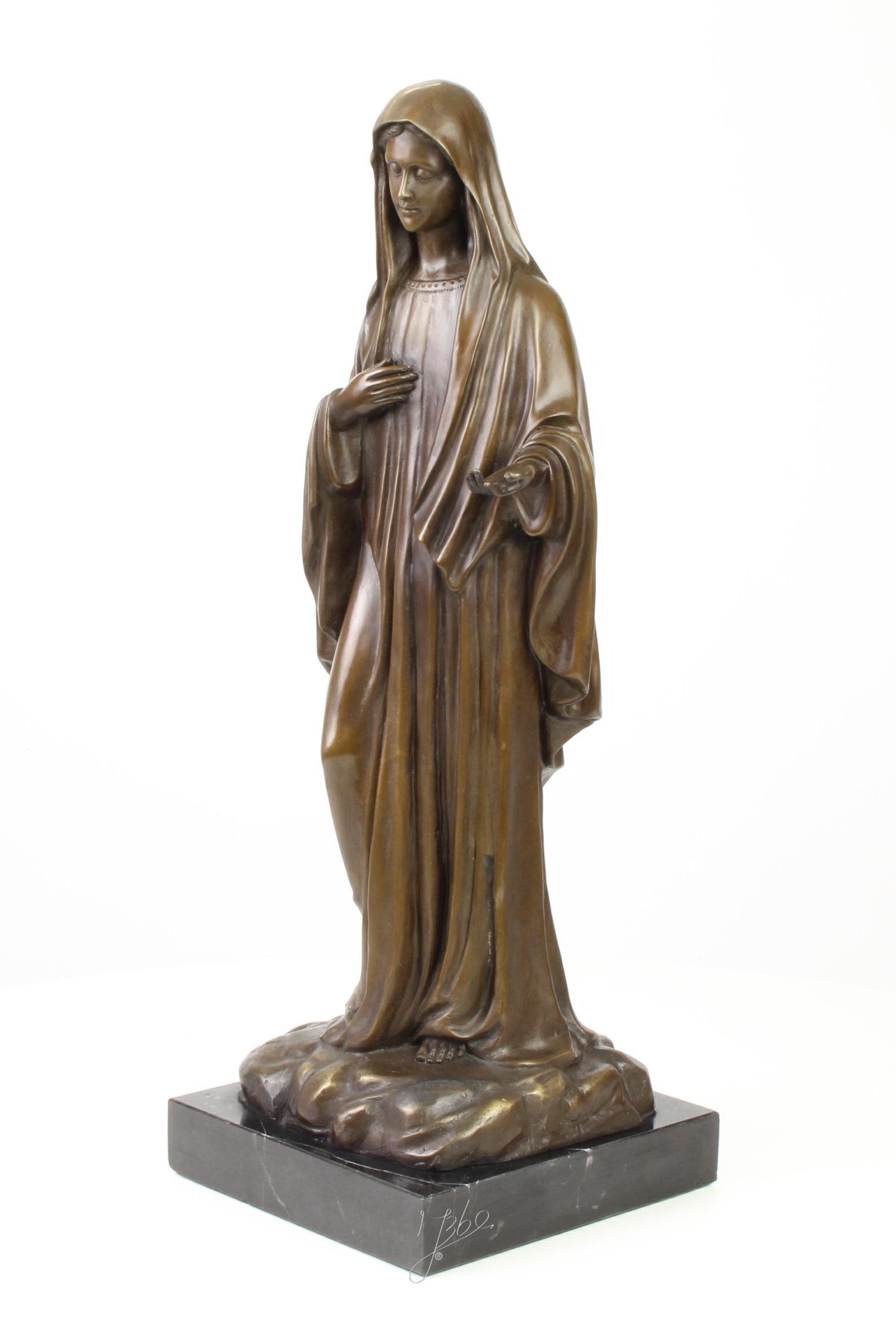 Bronzefigur Bronze Statue Skulptur Madonna Maria Virgen Muttergottes H 58,1 cm - Image 2