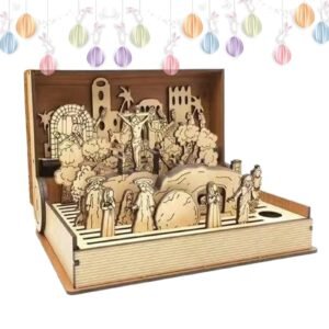 Buch zur Heiligen Woche, Auferstehungsszenenbuch, 21 x 15 x 5,6 cm, religiöses Geschichtenerzählen, religiöse Osterdekoration für Zuhause und zum Unterrichten von heiligen Geschichten und Traditionen - Image 1