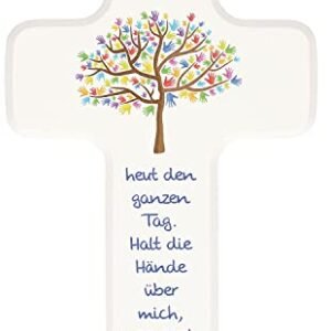 Butzon & Bercker Kinderholzkreuz Lebensbaum Holzkreuz mit Gebet – Taufkreuz für Kinderzimmer, Kommunion, Geschenk zur Taufe, Größe 18 x 11 cm - Image 2