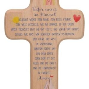 Butzon & Bercker Kinderkreuz 'Vater unser' in Geschenkverpackung zum aufhängen, Buche 11x18cm – Christliches Geschenk für Jungen und Mädchen – für Taufe, Geburt, Kommunion - Image 2