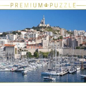 CALVENDO Puzzle Blick auf den Vieux Port und Notre-Dame de la Garde 1000 Teile Puzzle quer | Lege-Größe cm Foto-Puzzle für glückliche Stunden - Image 1