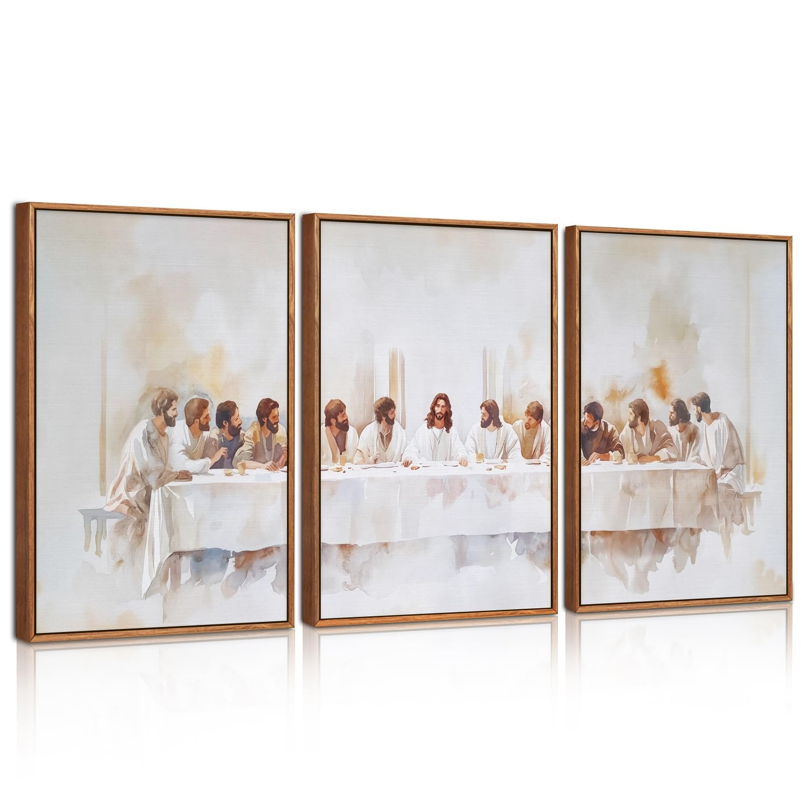 CHDITB 3 Teiliges The Last Supper Wandkunst,Jesus Christliche Poster,Religiöse Leinwandbilder Bibel,Bibelversen Wanddeko,Letztes Abendmahl Bild für Esszimmer Kirche Gebetszimmer Zuhause Deko,30x40cm - Image 1