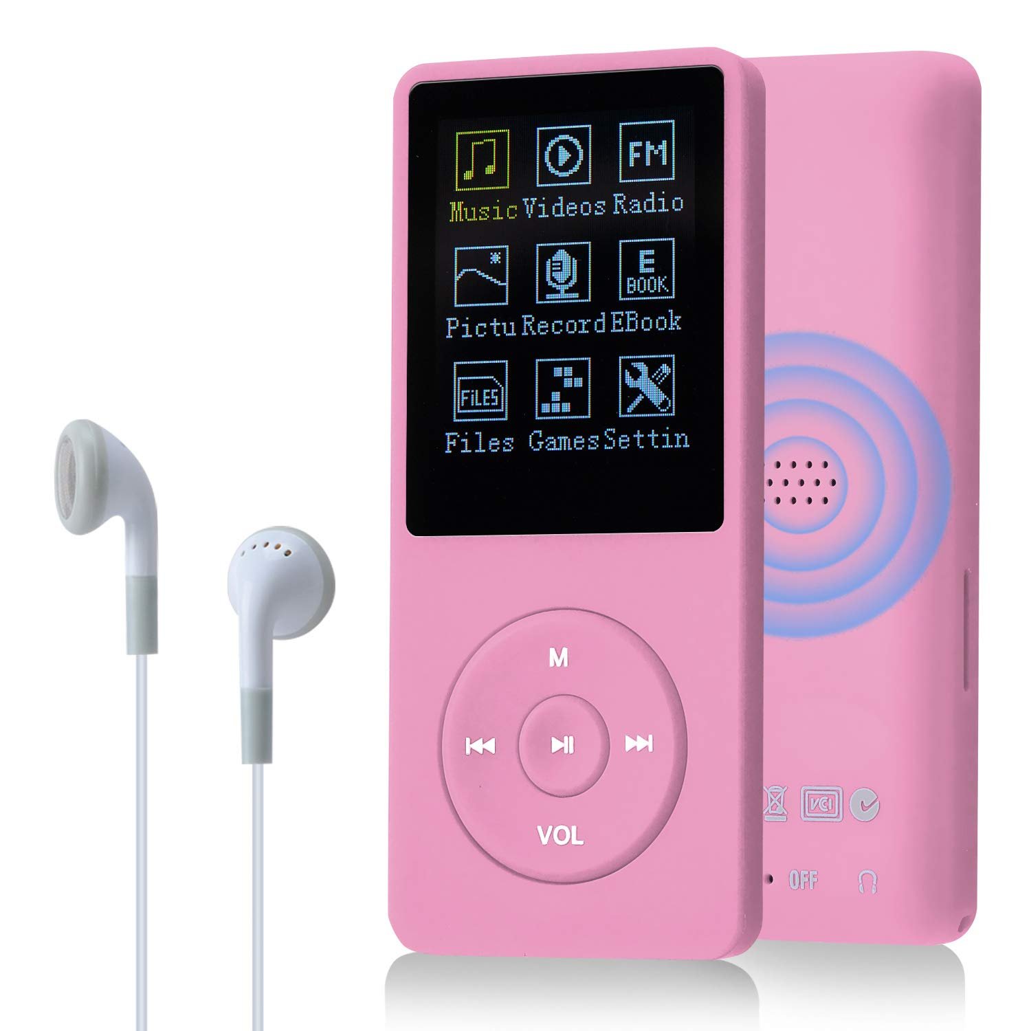 COVVY 8GB Tragbare MP3 Musik Player, Support bis zu 64GB SD Speicherkarte, Lossless Sound HiFi MP3 Player, Music/Video/Sprachaufnahme/FM Radio/E-Book Reader/Fotobetrachter(8G, Rosa) - Image 1