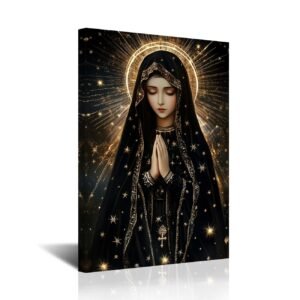 CXHOSTENT Jungfrau Maria Wandkunst katholische Bilder Unsere Liebe Frau von Guadalupe, Gemälde Maria im Gebet, Leinwand, christliche Drucke für Kirche, Gebet, Raumdekoration, gerahmt - Image 1