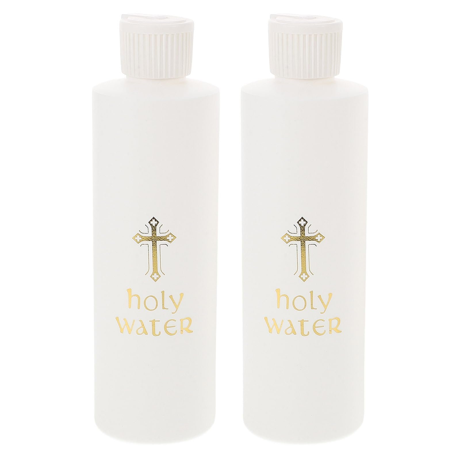 Cabilock Weihwasserflaschen 2 Stück 5.91 Zoll Heilige Wasserflasche mit Kreuz Logo für Kirche Ostern Exorzismus Plastikflasche Kompakt für Zuhause und Reise - Image 1