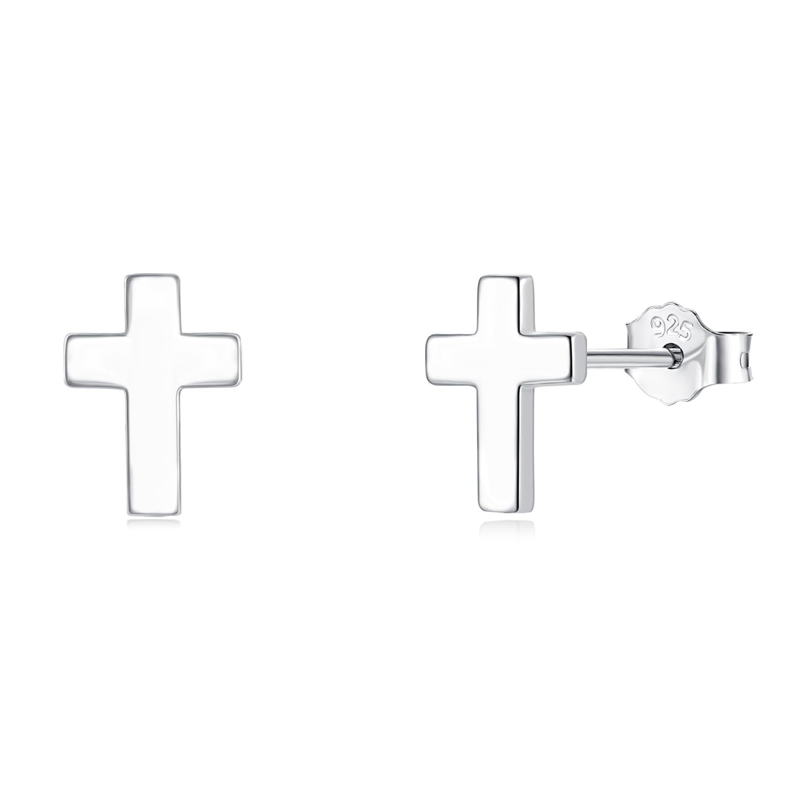 Cangall Ohrstecker Silber 925 Klein Ohrringe für Damen, 925 Sterling Silber Kreuz Ohrringe, Kleine Schlafen Knorpel Silber Kreuz Ohrstecker, Unisex Ohrringe Stecker für Mädchen Männer - Image 1