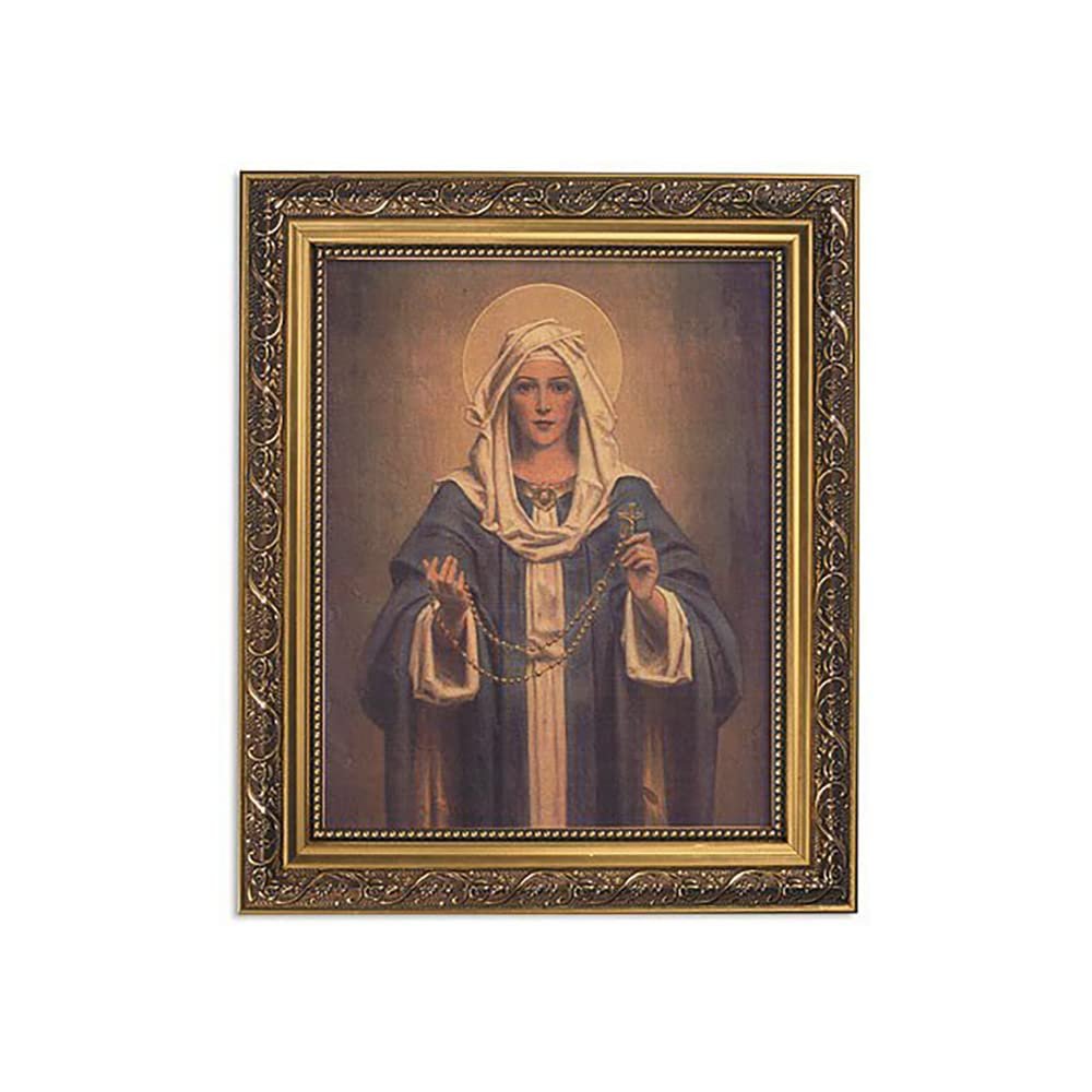 Christian Brands Inspirierender gerahmter Druck Unsere Liebe Frau vom Rosenkranz, 28 x 35 cm, Braun - Image 1